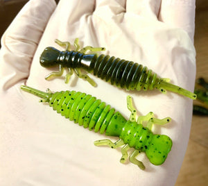 10 Pack 3" Hellgrammite Insect Larva Ned Rig Soft Plastic Lures - Soft&Durable!