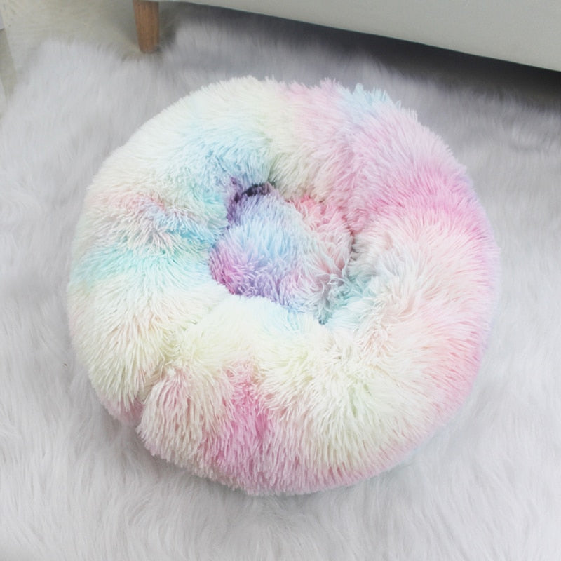 Pet Bed Kennel Super Soft Dog Round Cat Winter Warm Sleeping Bag Long Plush Puppy Cushion Mat Portable Cat Supplies 46/50/60cm|Houses, Kennels & Pens|