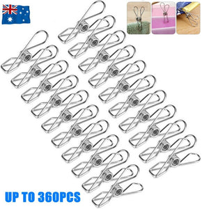 Stainless Steel Clothes Pegs Hanging Clips Pins Laundry Windproof Metal Clamps