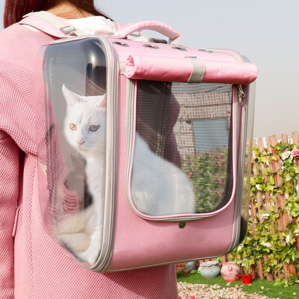 Pet Cat Carrier Backpack Breathable Cat Travel Outdoor Shoulder Bag For Small Dogs Cats Portable Packaging Carrying Pet Supplies|Carriers & Strollers|