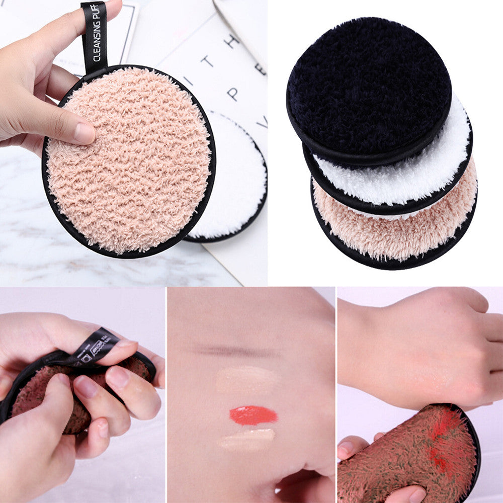 Make up remover promotes healthy skin  Microfiber Cloth Pads Remover Towel Face Cleansing Makeup Lazy cleansing powder puff X245