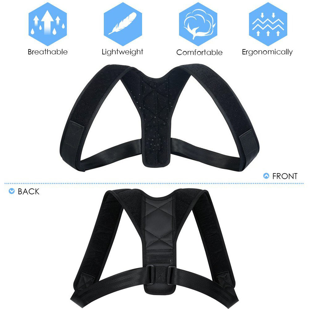 Adjustable Back Posture Corrector Clavicle Spine Back Shoulder Lumbar Brace Support Belt Posture Correction Prevents Slouching