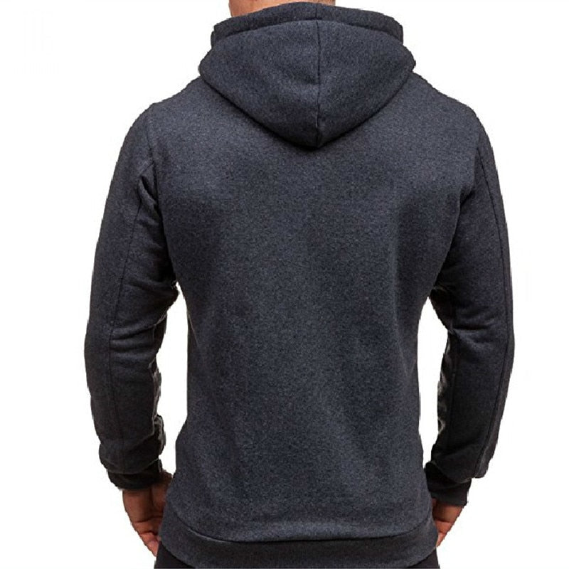 Spring Fall Male Cardigan Full Zip Hoodie Long Sleeve Hooded Sweatshirt Tech Fleece Plus Size Coat Jacket Warm Jumper Outwear