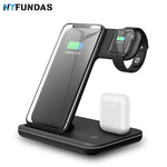 Load image into Gallery viewer, Qi Wireless Charger Stand Holder Station 15W Fast Charging Dock For Apple Watch Series 4 3 2 Airpods Iphone 11 Pro Max XS MAX XR
