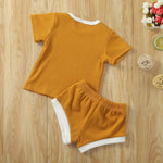 Load image into Gallery viewer, Newborn Baby Boys Girls Summer Outfits Infant Ribbed Knitted Cotton Short Sleeve T-Shirt + Shorts Two Piece Clothes Set
