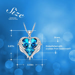 Load image into Gallery viewer, Cdyle Fashion Women Copper Material Necklace with Colorful Crystal Angel Wings Heart Pendant Necklace Birthday Party Gift
