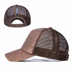 URDIAMOND 2019 Ponytail Baseball Cap Women Messy Bun Snapback Summer Mesh Hats Casual Sport Sequin Caps Drop Shipping Hat Cap