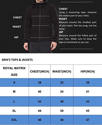 Royal Matrix Men's Softshell Jacket Fleece Lined Jacket Water Resistant Outwear