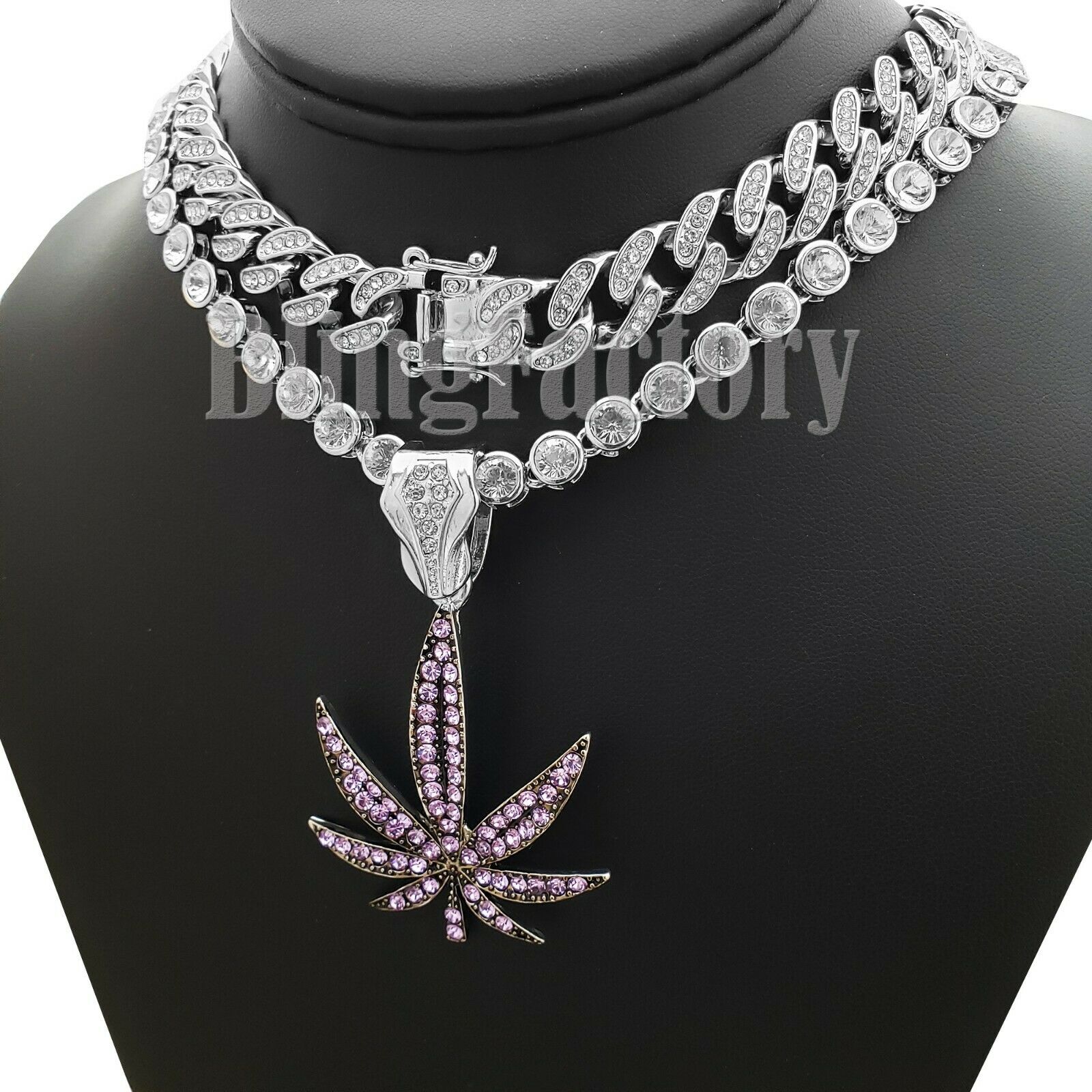 Marihuana Weed Leaf Choker Chain Necklace