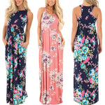 Load image into Gallery viewer, 2018 Summer Long Dress Floral Print Boho Beach Dress Tunic Maxi Dress Women Evening Party Dress Sundress Vestidos de festa XXXL
