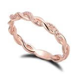 Load image into Gallery viewer, Fashion Women 14K Solid Rose Gold Stack Twisted Ring Wedding Party Women Jewelry
