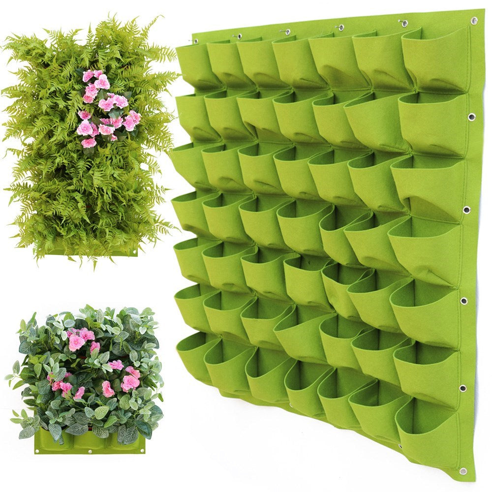 4/7/9/18/25/36/49/72 Pockets Wall Hanging Planting Bags Green Plant Grow Planter Vertical Garden Living Bag Garden Supplies Bags