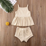 Load image into Gallery viewer, Newborn Baby Boys Girls Summer Outfits Infant Ribbed Knitted Cotton Short Sleeve T-Shirt + Shorts Two Piece Clothes Set
