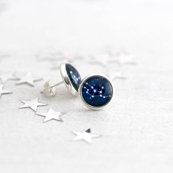 Zodiac Studs, Stud Earrings, Constellation Studs