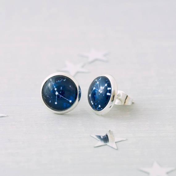 Zodiac Studs, Stud Earrings, Constellation Studs