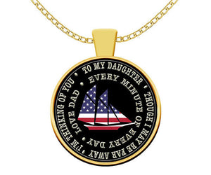 Navy Dad to Daughter, Navy Daughter, Deployment Gifts, Going Away Gifts, Gift for Daughter,To My Daughter,Navy Gift,Gold Pendant,KeepsakeNavy Dad to Daughter