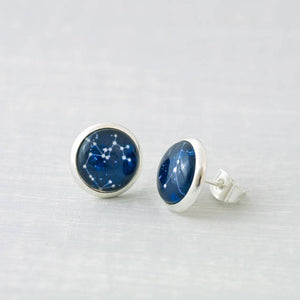 Zodiac Studs, Stud Earrings, Constellation Studs