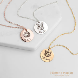 Personalized Gifts for Pet Owner Unique Jewelry Custom Cat Portrait Necklace for Mom Mother's Day Gift Pet Memorial Jewelry Gift -LCN-AP