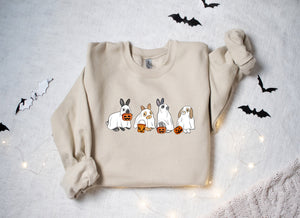 Cute Rabbit Ghost Halloween Sweatshirt, Ghost Bunny Shirt, Halloween Vibes Shirt, Spooky Season Shirt, Spooky Rabbit Sweater, Halloween Gift