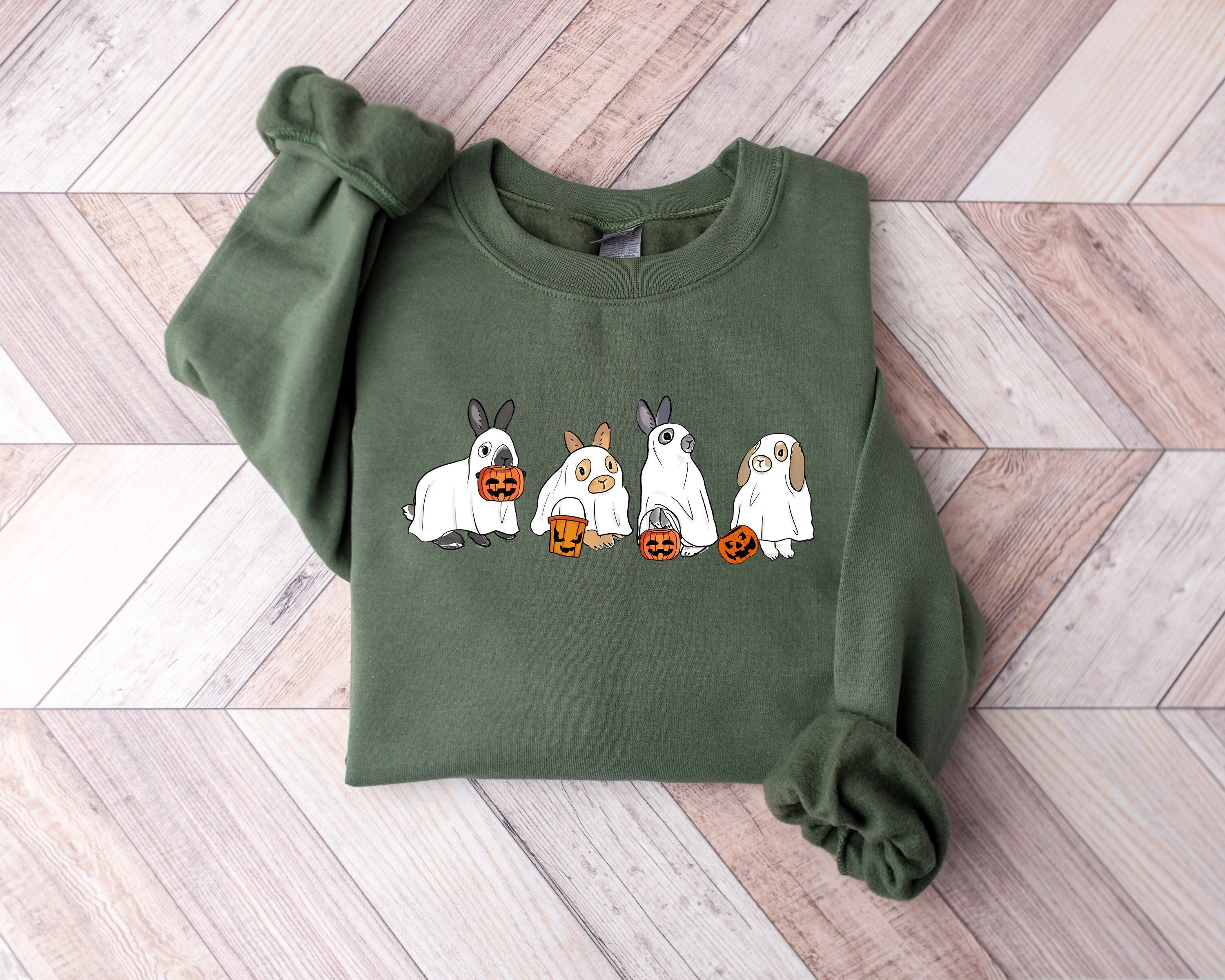 Cute Rabbit Ghost Halloween Sweatshirt, Ghost Bunny Shirt, Halloween Vibes Shirt, Spooky Season Shirt, Spooky Rabbit Sweater, Halloween Gift