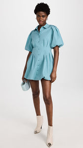 Cleo Cotton Poplin Balloon Pintuck Mini Dress