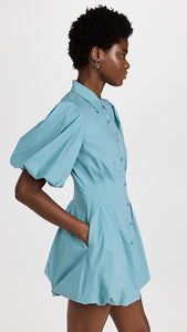 Cleo Cotton Poplin Balloon Pintuck Mini Dress