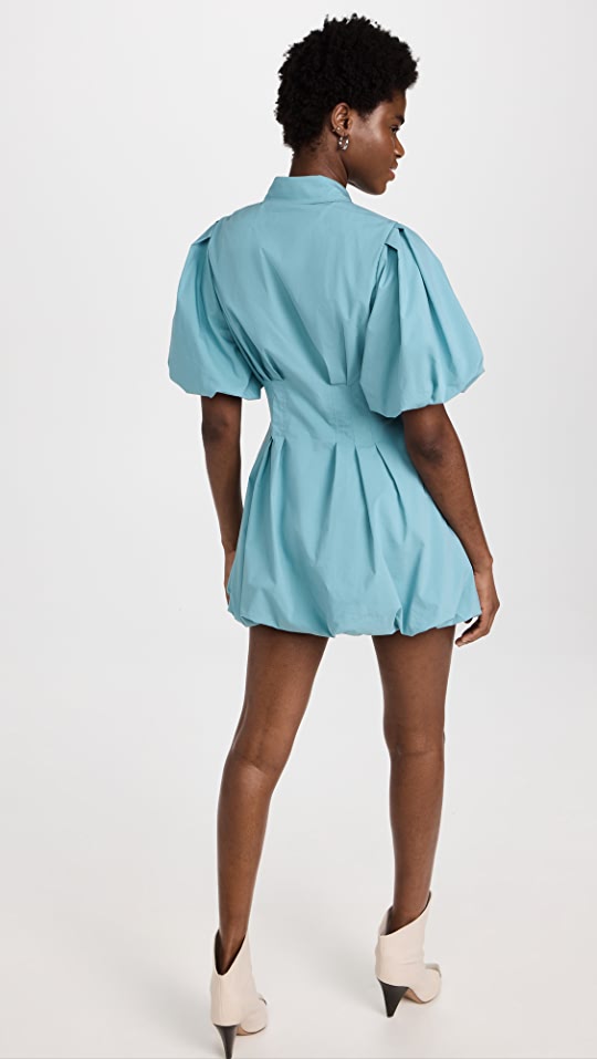Cleo Cotton Poplin Balloon Pintuck Mini Dress