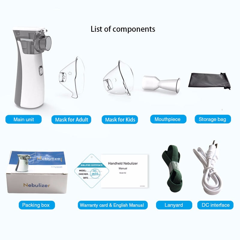 medical Portable silent nebulizer Mini Handheld inhaler inhalator for kids Adult Atomizer nebulizador mesh Asthma nebulizadores|Steaming Devices|