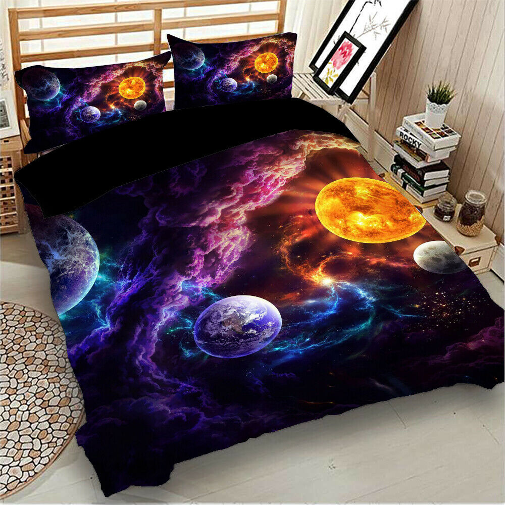 Galaxy Clouds Doona Duvet Quilt Cover Set Single/Double/