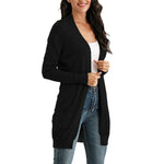 Load image into Gallery viewer, Women&#39;s Cardigan Long Sleeve Open Front Draped Sweater Rib Banded w/ Pockets
