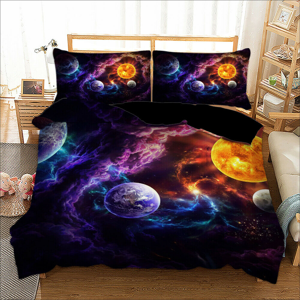 Galaxy Clouds Doona Duvet Quilt Cover Set Single/Double/