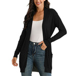 Load image into Gallery viewer, Women&#39;s Cardigan Long Sleeve Open Front Draped Sweater Rib Banded w/ Pockets
