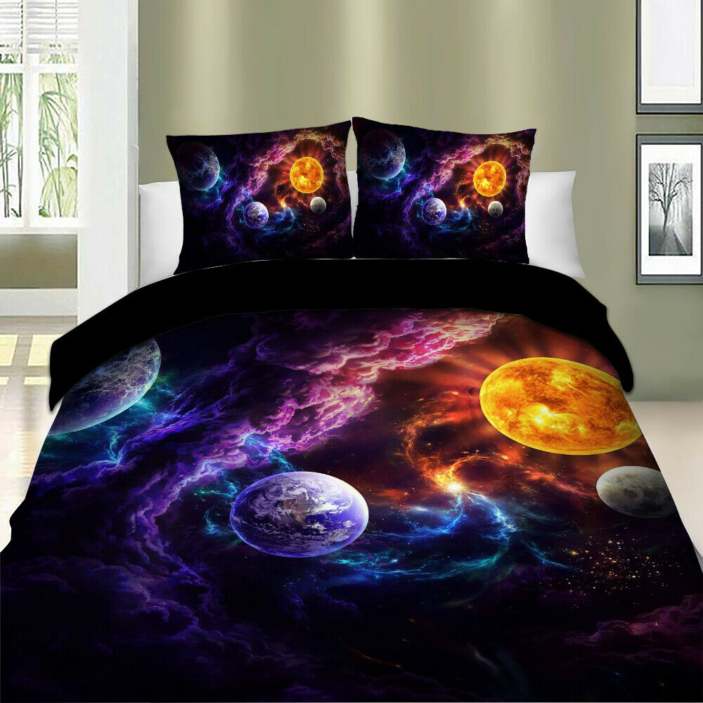 Galaxy Clouds Doona Duvet Quilt Cover Set Single/Double/