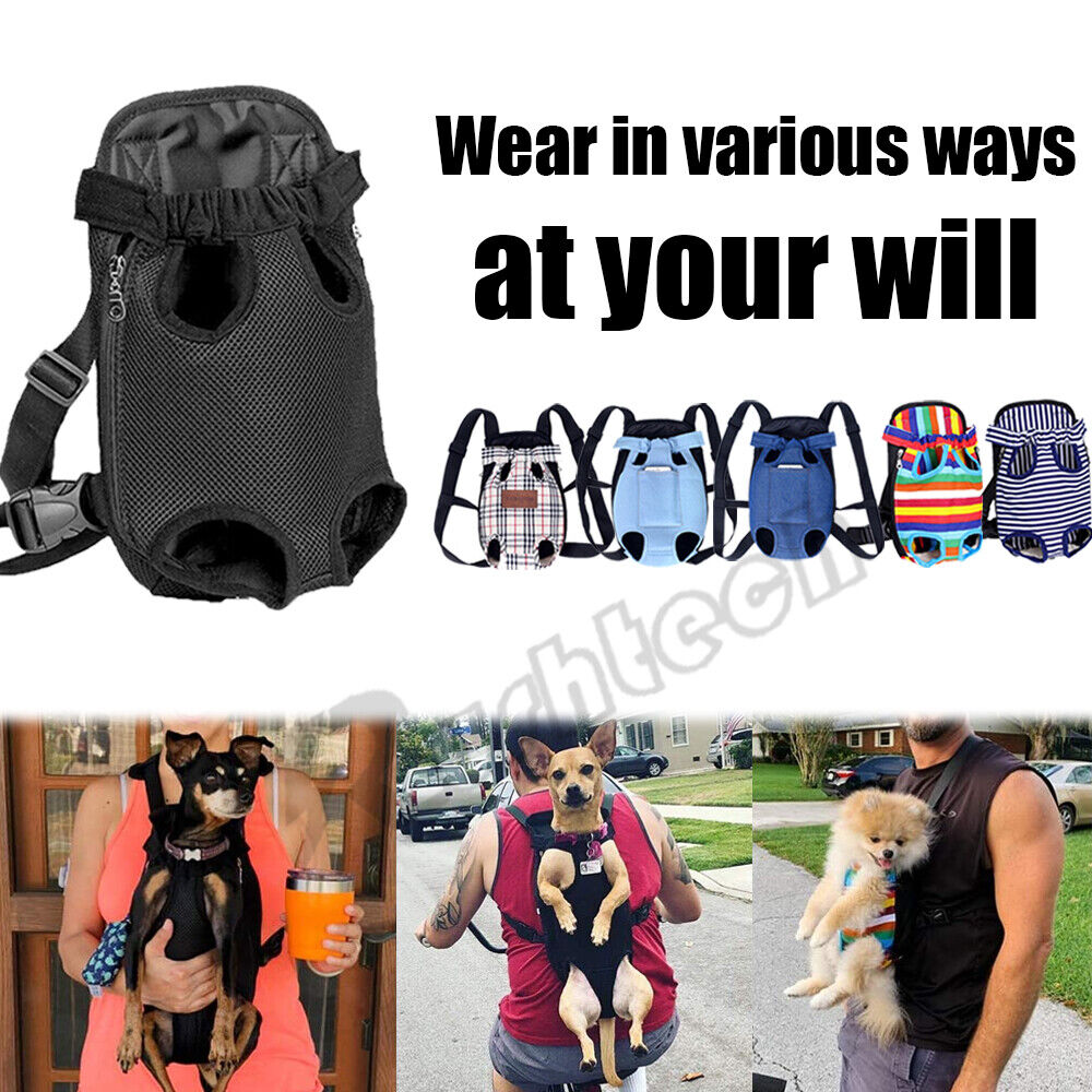 Pet Cat Dog Carrier Backpack Adjustable Pet Front Carrier Legs Out Travel Bag