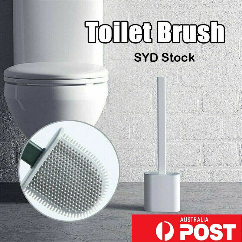 Bathroom Silicone Bristles Toilet Brush with Holder Creative Cleaning Brush Set