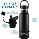 Load image into Gallery viewer, TARI Stainless Steel Bottle Wide Mouth Leakproof Flex Cap Insulated 18.5 Oz
