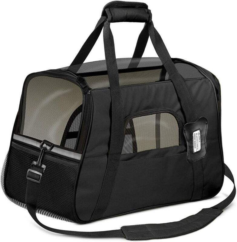 Pet Carrier Cat Travel Bag Portable Soft Sided Comfort Case Airline Approved Dog