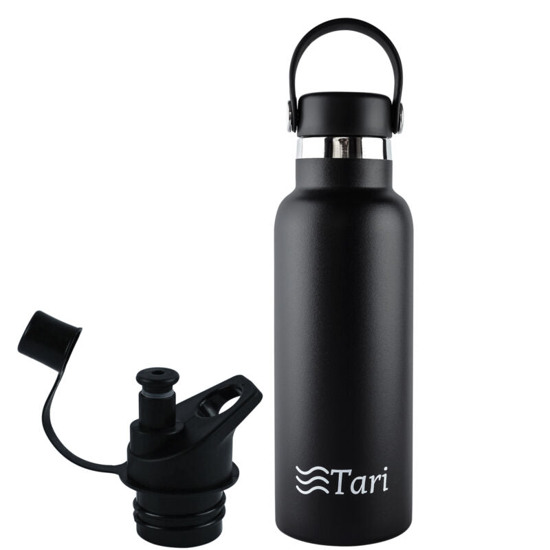 TARI Stainless Steel Bottle Wide Mouth Leakproof Flex Cap Insulated 18.5 Oz