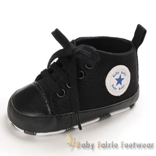 Baby Infant Classic Canvas Baby Shoes Boy Girl Soft Sole Size 1 2 3 0-18 Months