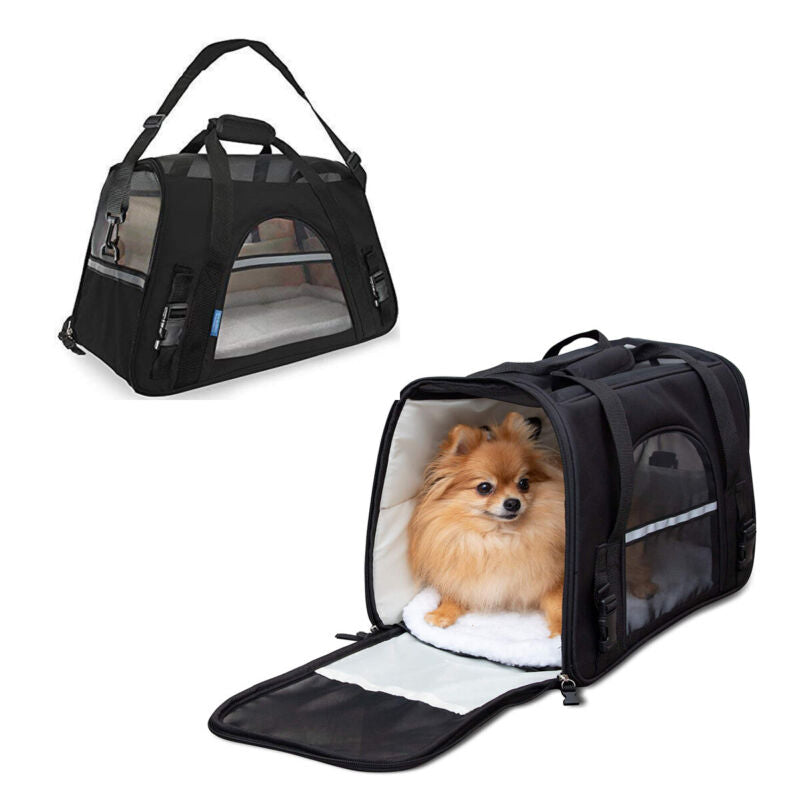 Pet Carrier Cat Travel Bag Portable Soft Sided Comfort Case Airline Approved Dog