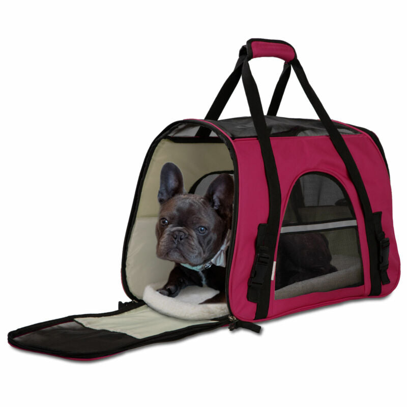 Pet Carrier Cat Travel Bag Portable Soft Sided Comfort Case Airline Approved Dog