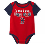 Load image into Gallery viewer, Boston Red Sox MLB Infant Baby Boys’ 3-Pack Team Bodysuits Creepers Set: 0/3-12m
