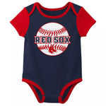 Load image into Gallery viewer, Boston Red Sox MLB Infant Baby Boys’ 3-Pack Team Bodysuits Creepers Set: 0/3-12m
