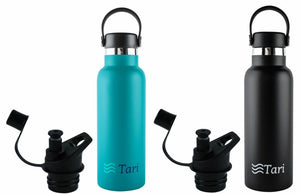 TARI Stainless Steel Bottle Wide Mouth Leakproof Flex Cap Insulated 18.5 Oz