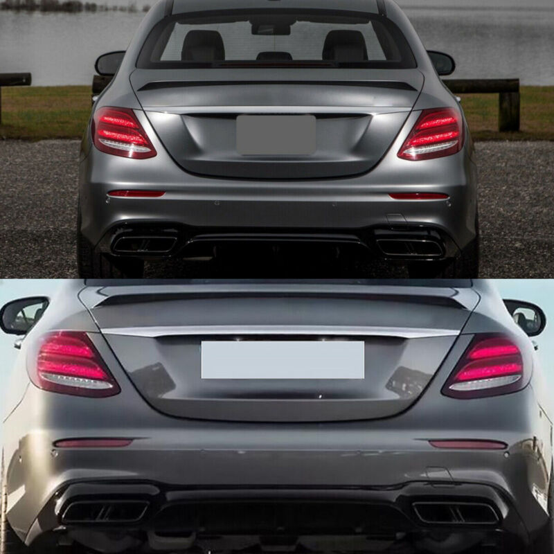 Rear Diffuser & Exhaust Tips for Mercedes W213 AMG E63 Style Bumper Sedan 16-20