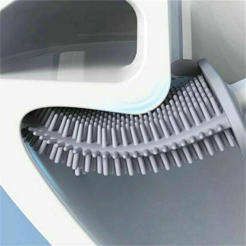 Bathroom Silicone Bristles Toilet Brush with Holder Creative Cleaning Brush Set