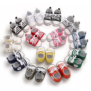 Baby Infant Classic Canvas Baby Shoes Boy Girl Soft Sole Size 1 2 3 0-18 Months