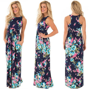 2018 Summer Long Dress Floral Print Boho Beach Dress Tunic Maxi Dress Women Evening Party Dress Sundress Vestidos de festa XXXL