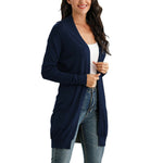 Load image into Gallery viewer, Women&#39;s Cardigan Long Sleeve Open Front Draped Sweater Rib Banded w/ Pockets
