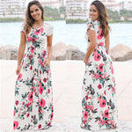 Load image into Gallery viewer, 2018 Summer Long Dress Floral Print Boho Beach Dress Tunic Maxi Dress Women Evening Party Dress Sundress Vestidos de festa XXXL
